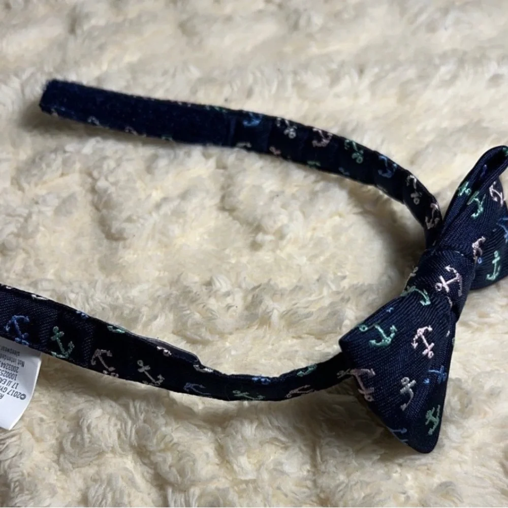 Janie and Jack Blue and Pink Nautical Bow Tie Headband